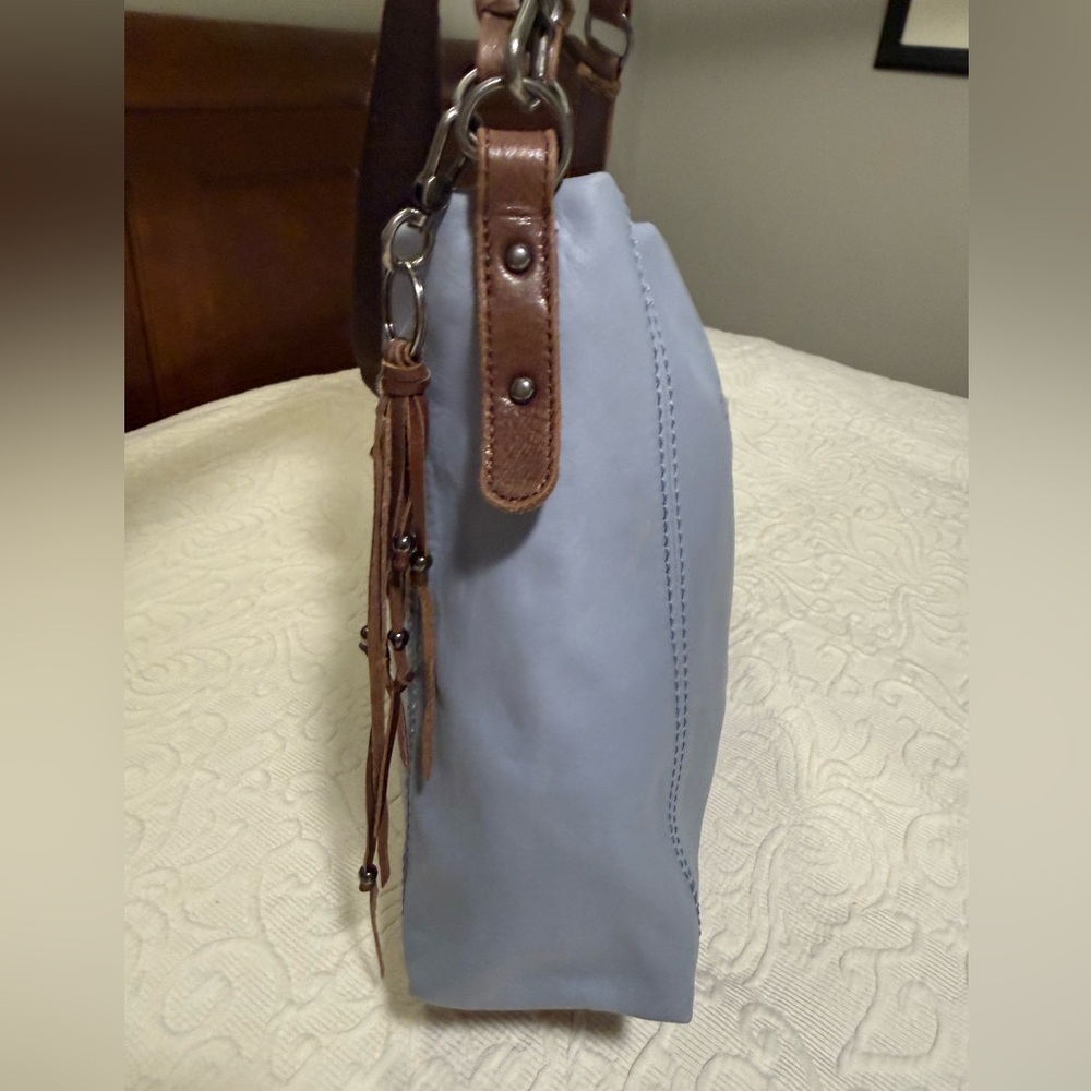The Sak Light Blue Crossbody Bag with Brown Accents - Picture 3 of 6